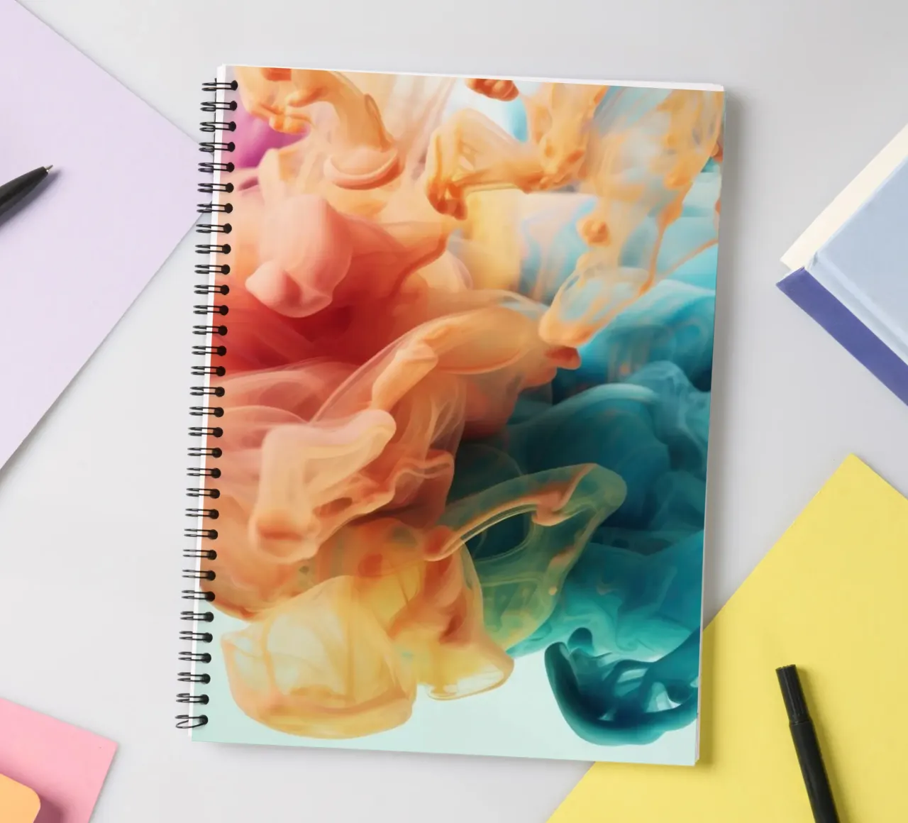 Colorful Ink in Water spiral notebook by Lisa Artifexia