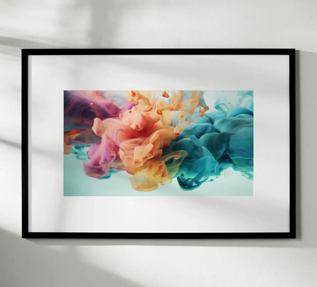 Inchiostro colorato in acqua poster con telaio in legno da Lisa Artifexia