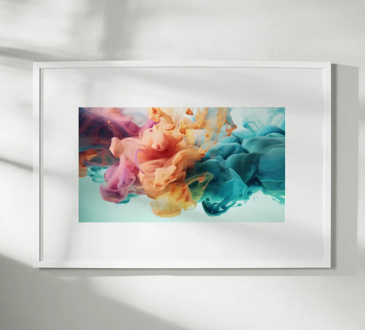 Inchiostro colorato in acqua poster con telaio in legno da Lisa Artifexia