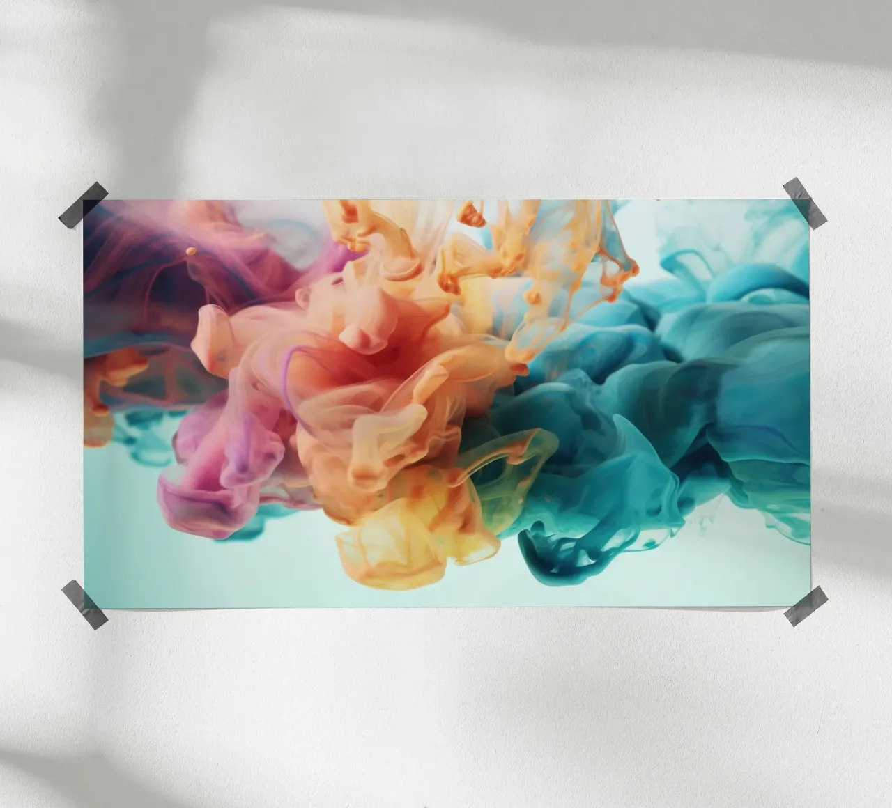 Inchiostro colorato in acqua poster con telaio in legno da Lisa Artifexia