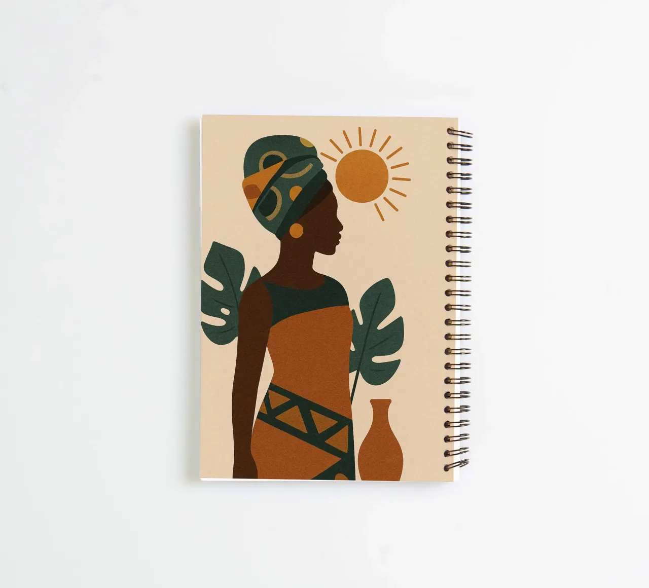 Sunlit Serenity: African Abstract spiral notebook by Mosaic Dialogue