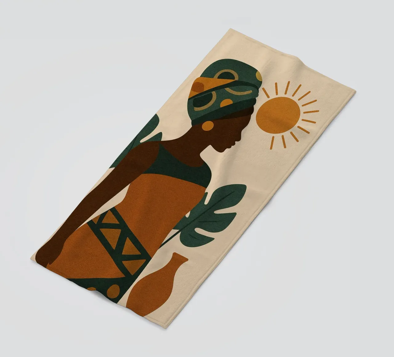 Sunlit Serenity: African Abstract telo mare da Mosaic Dialogue