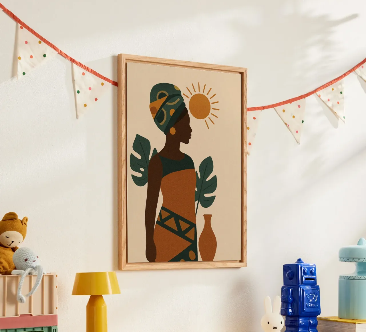 Sunlit Serenity: African Abstract plexiglass da Mosaic Dialogue