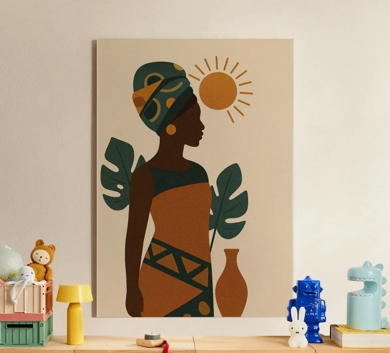 Sunlit Serenity: African Abstract plexiglass da Mosaic Dialogue