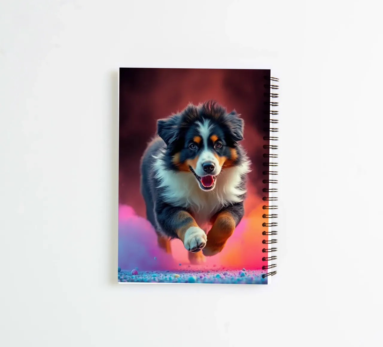 The colorful Bernese Mountain Dog #169 spiral notebook by Yumis.Beargang.and.Me