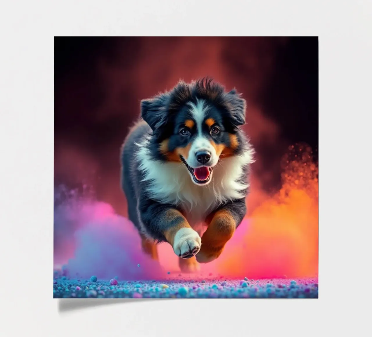 The colorful Bernese Mountain Dog #169 sticker sheet by Yumis.Beargang.and.Me
