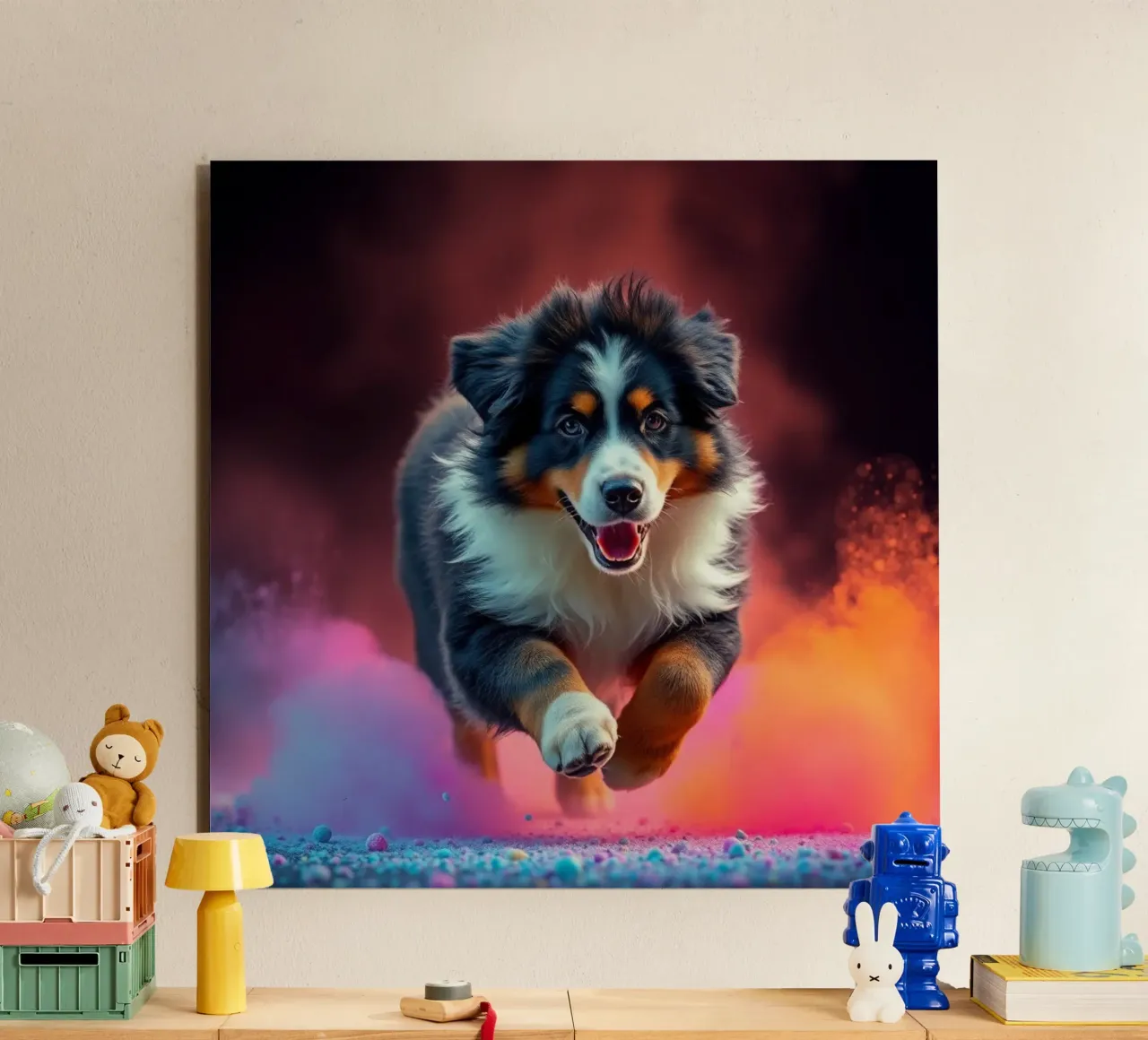 The colorful Bernese Mountain Dog #169 alu-dibond by Yumis.Beargang.and.Me