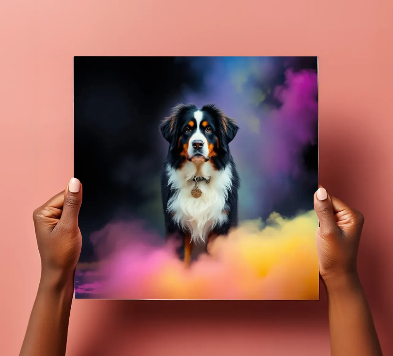 The colorful Bernese Mountain Dog #170 sticker sheet by Yumis.Beargang.and.Me