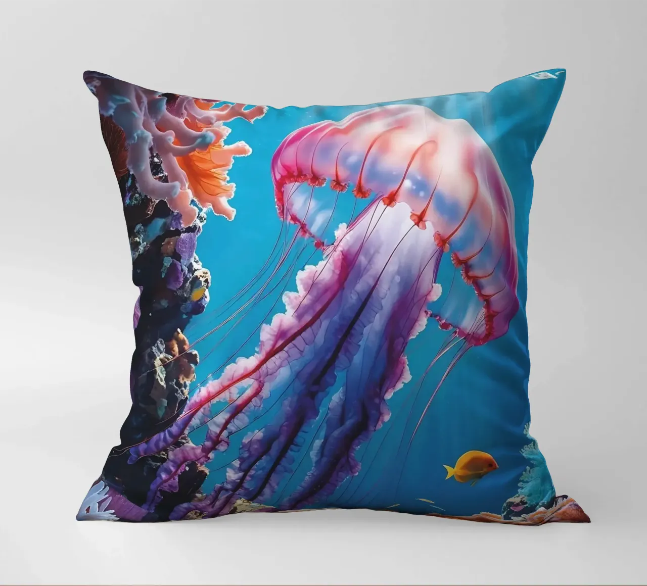 🪸🪼 Jellyfish Pink | Floating Silence (2) decorative cushion by Trinkets NL Design Studio