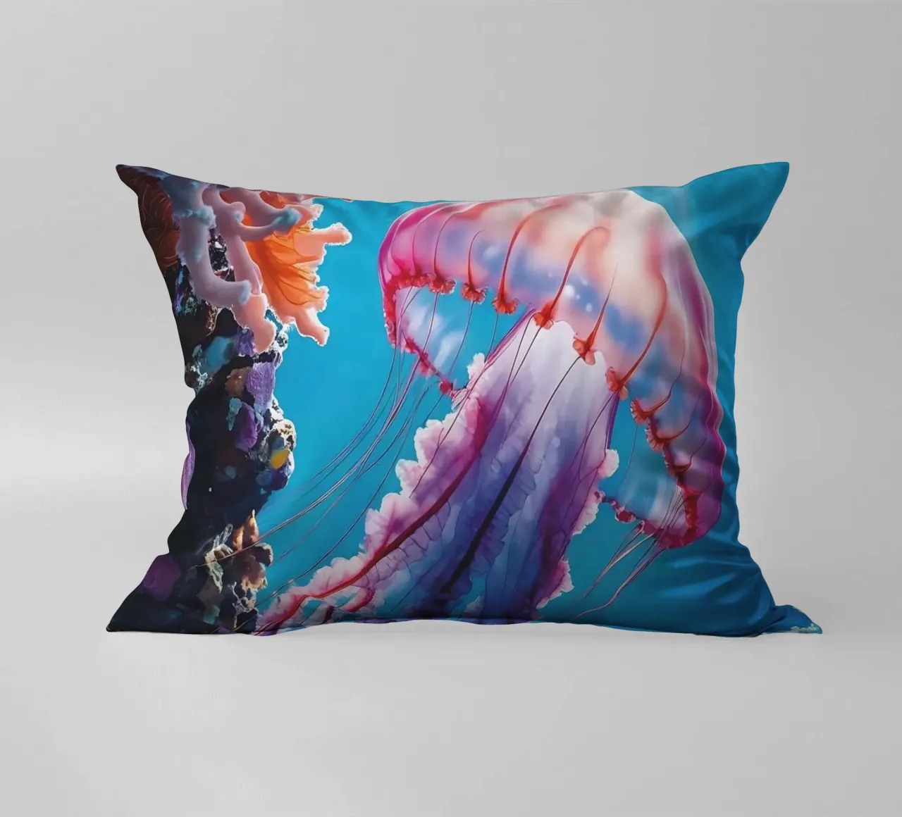 🪸🪼 Jellyfish Pink | Floating Silence (2) decorative cushion by Trinkets NL Design Studio