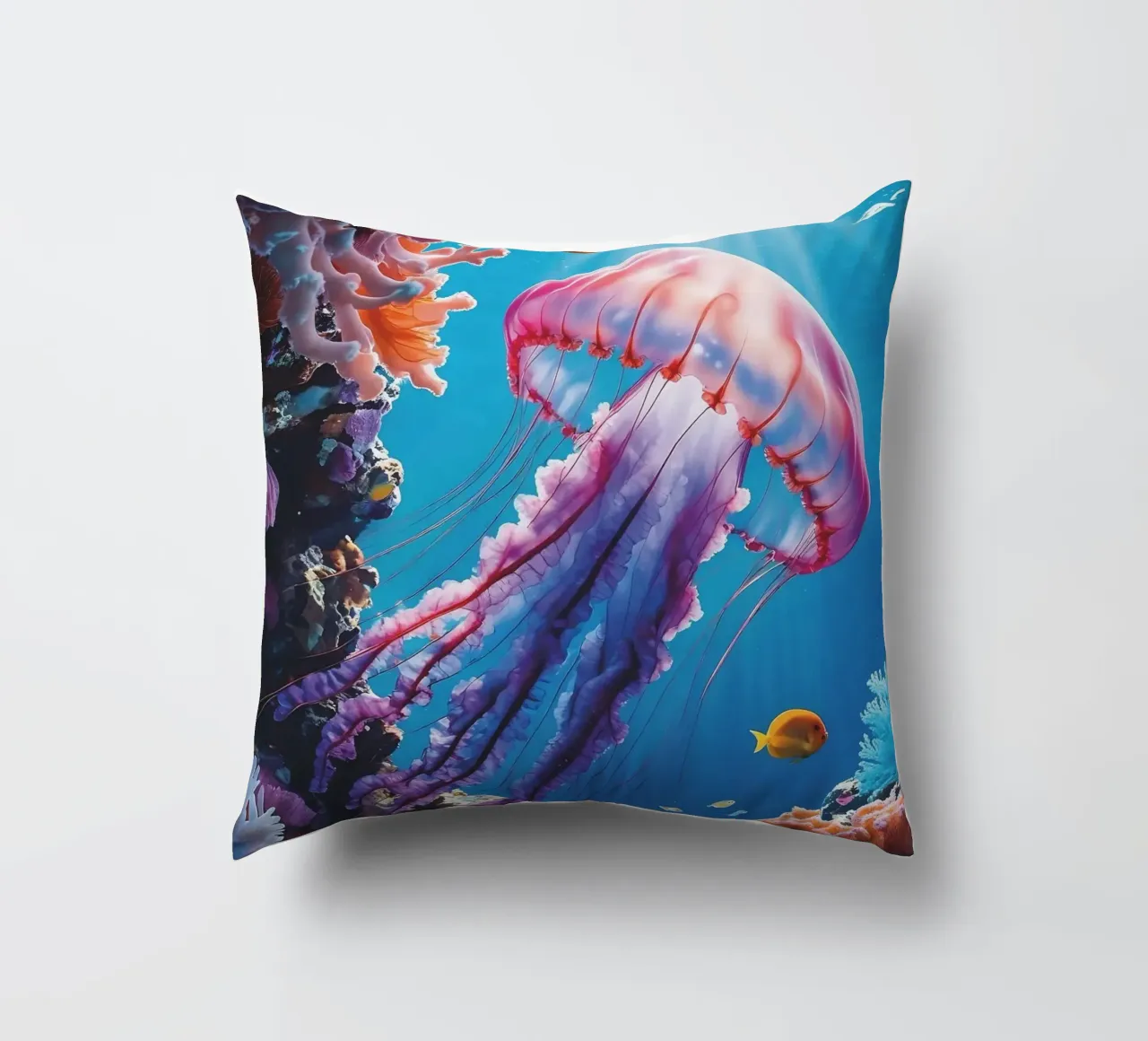 🪸🪼 Jellyfish Pink | Floating Silence (2) decorative cushion by Trinkets NL Design Studio