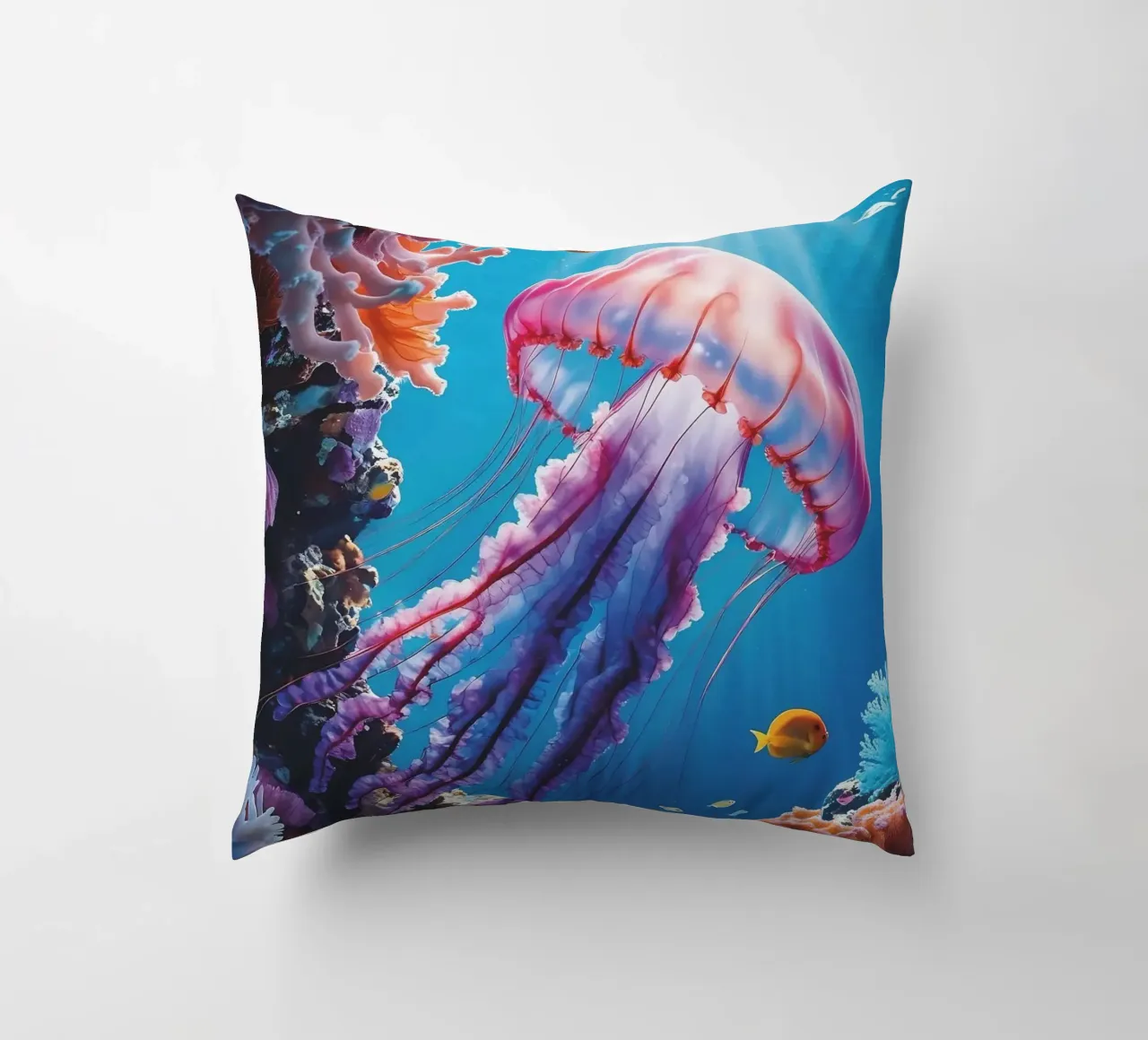 🪸🪼 Jellyfish Pink | Floating Silence (2) decorative cushion by Trinkets NL Design Studio