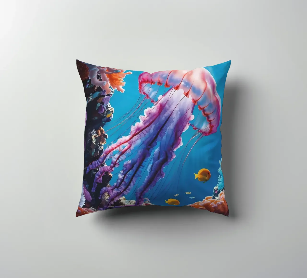 🪸🪼 Jellyfish Pink | Floating Silence (2) decorative cushion by Trinkets NL Design Studio