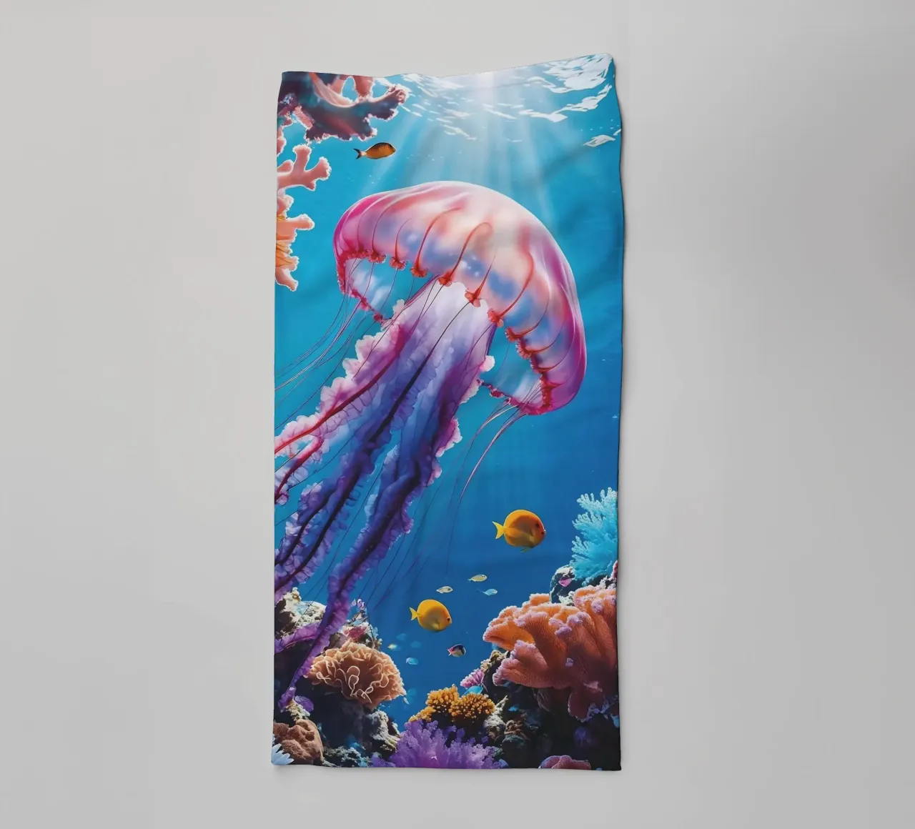 🪸🪼 Jellyfish Pink | Floating Silence (2) towel by Trinkets NL Design Studio