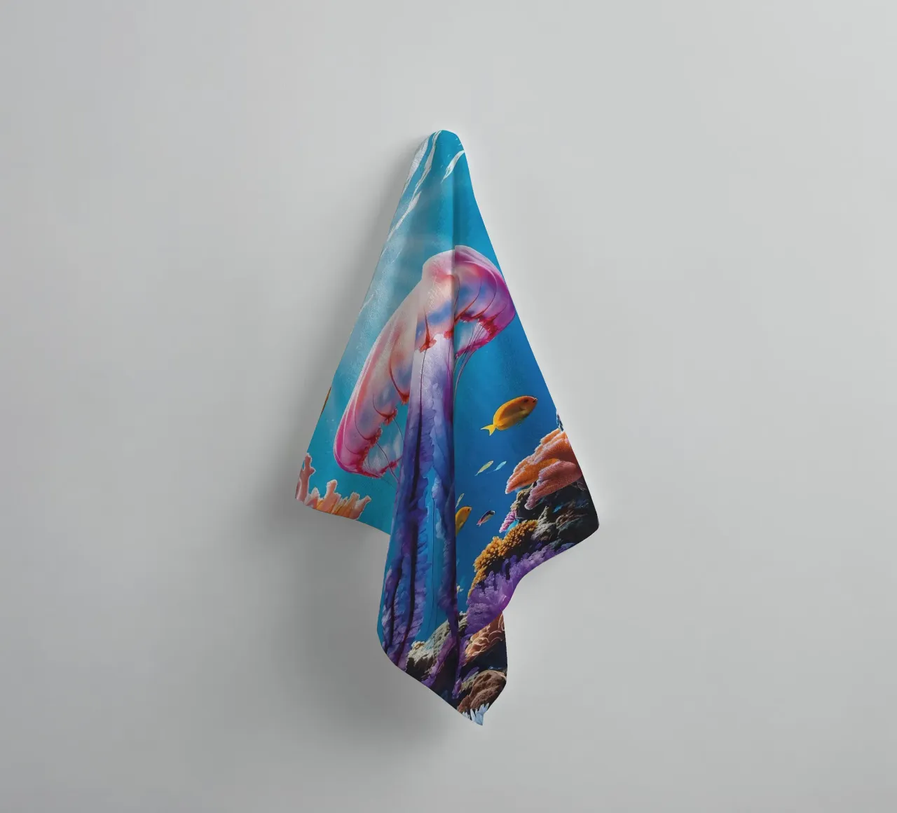 🪸🪼 Jellyfish Pink | Floating Silence (2) towel by Trinkets NL Design Studio