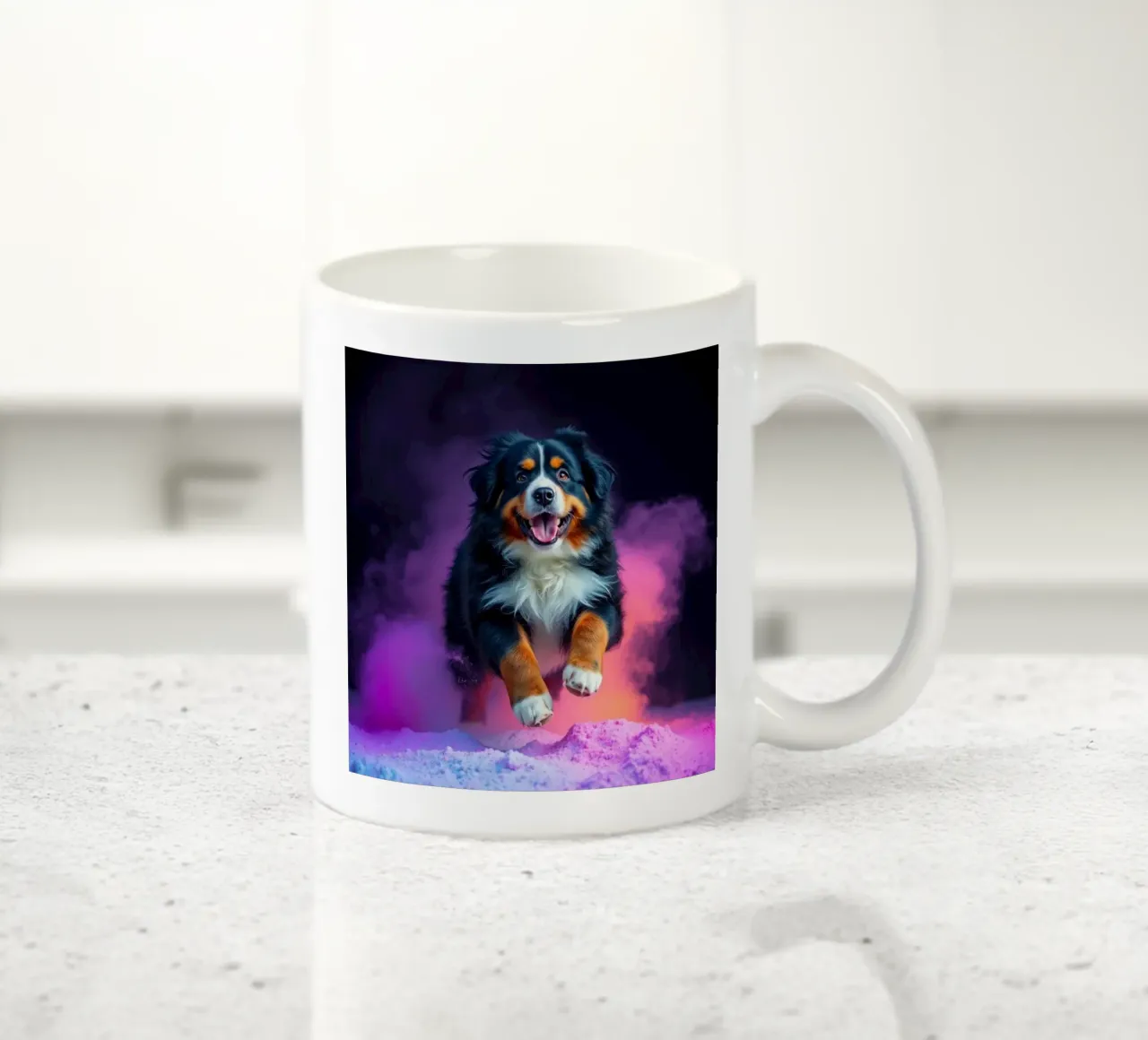 The colorful Bernese Mountain Dog #172 ceramic mug by Yumis.Beargang.and.Me