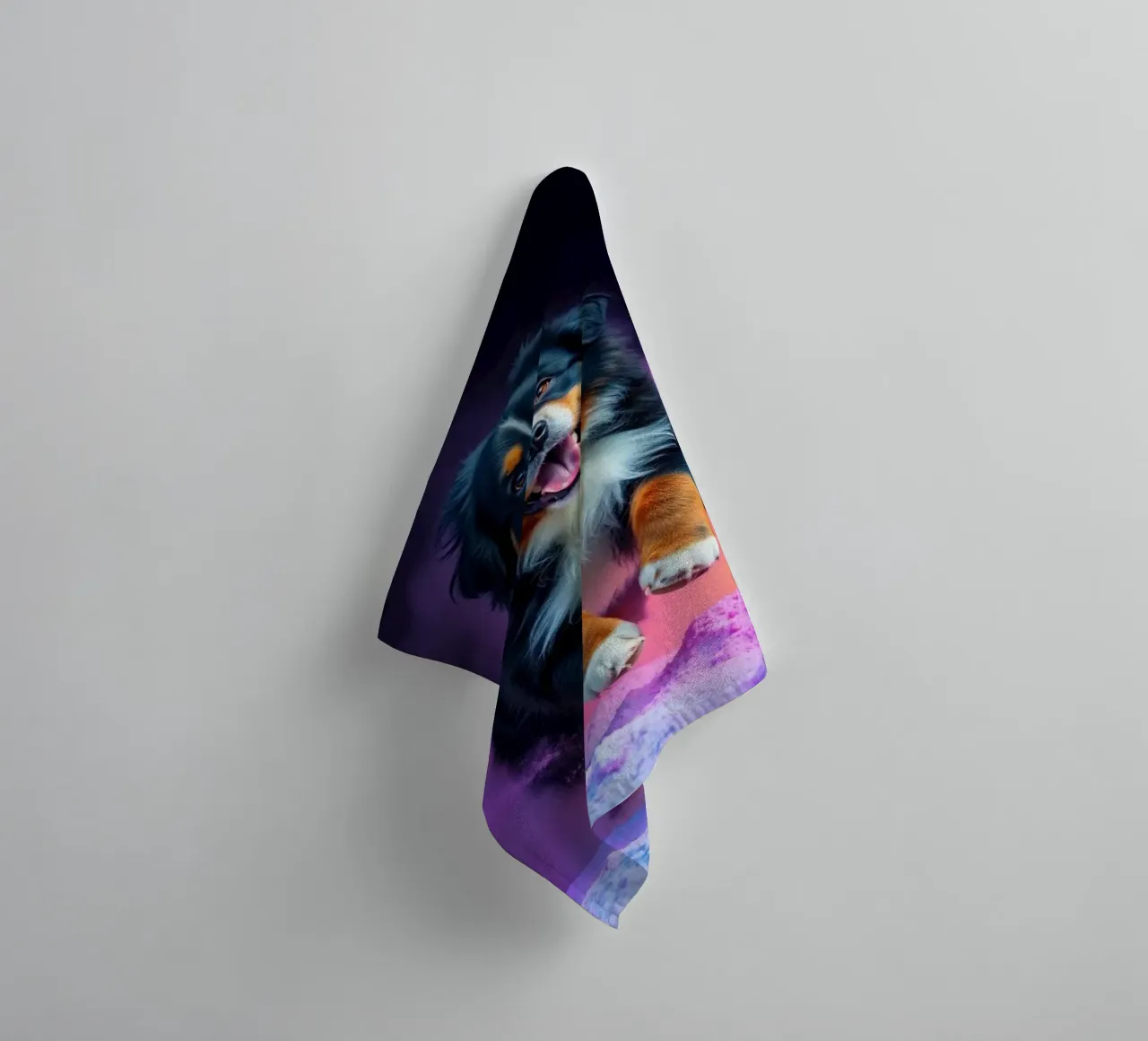 The colorful Bernese Mountain Dog #172 towel by Yumis.Beargang.and.Me