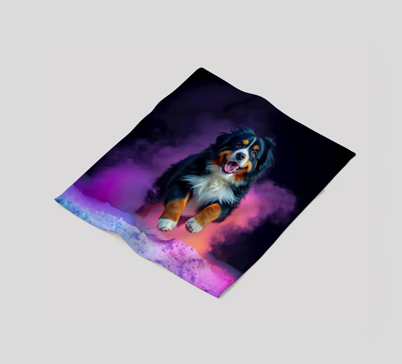 The colorful Bernese Mountain Dog #172 fleece blanket by Yumis.Beargang.and.Me