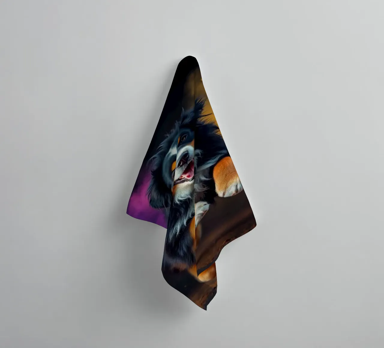 The colorful Bernese Mountain Dog #173 towel by Yumis.Beargang.and.Me