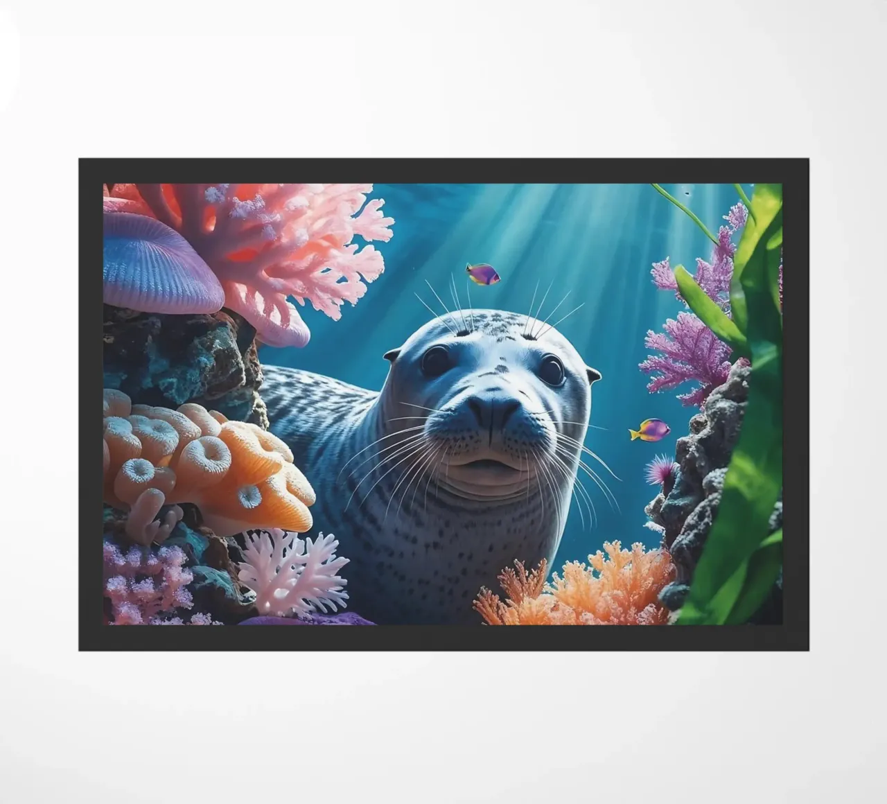 Kegelrobbe | Wo das Licht auf das Meer trifft Fußmatte von Trinkets NL Design Studio