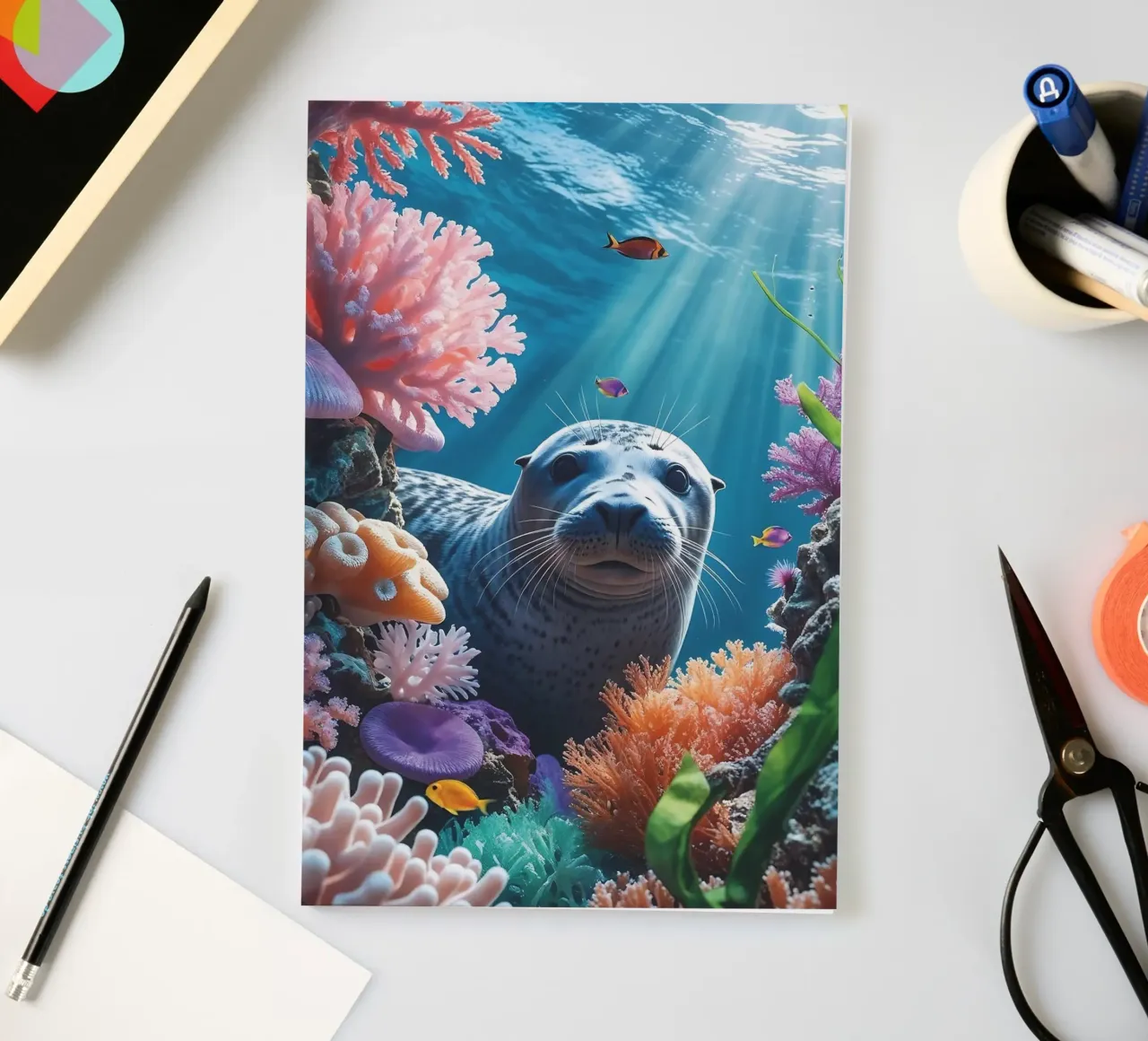 🪸🦭 Grey Seal | Where Light Hits the Sea carnet de notes de Trinkets NL Design Studio