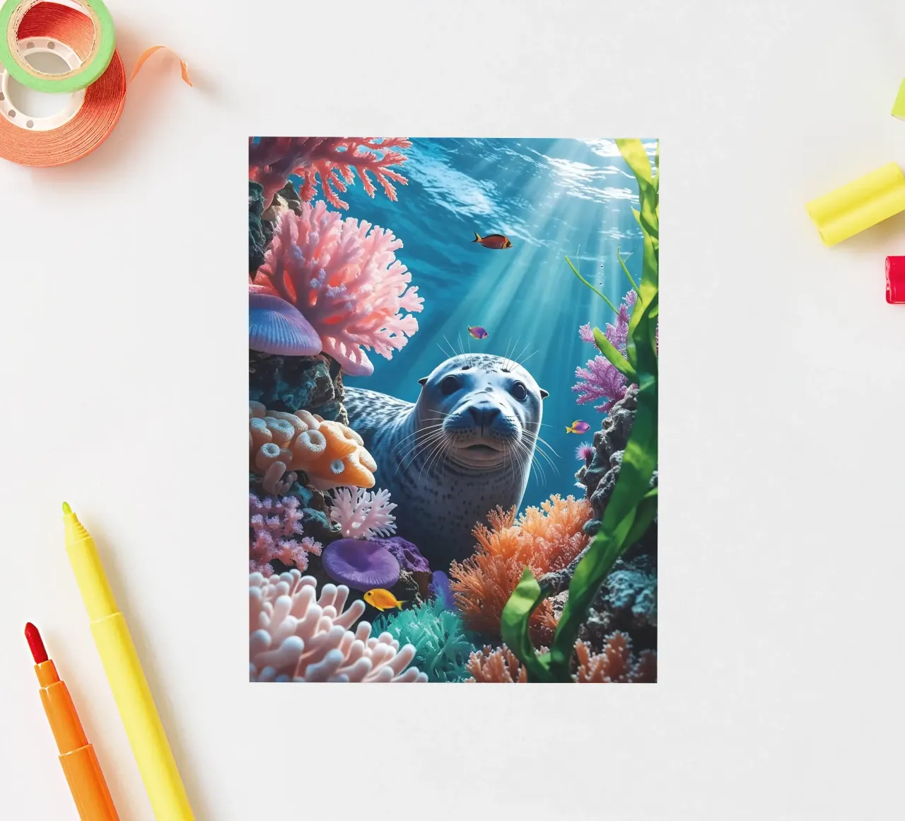 Kegelrobbe | Wo das Licht auf das Meer trifft Sticker von Trinkets NL Design Studio