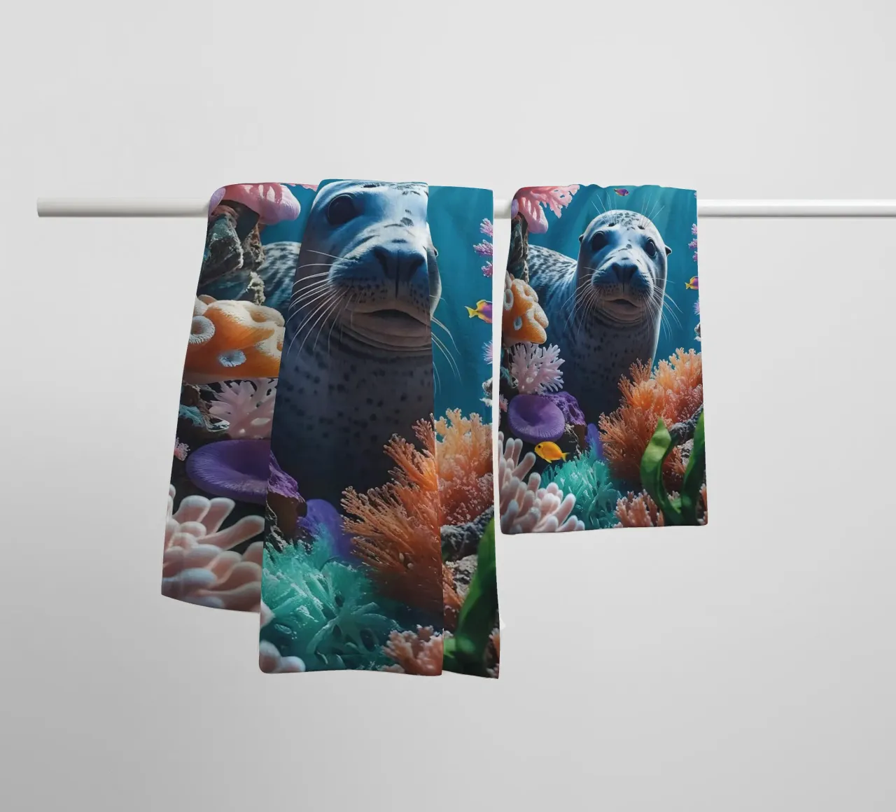 Kegelrobbe | Wo das Licht auf das Meer trifft Handtuch von Trinkets NL Design Studio