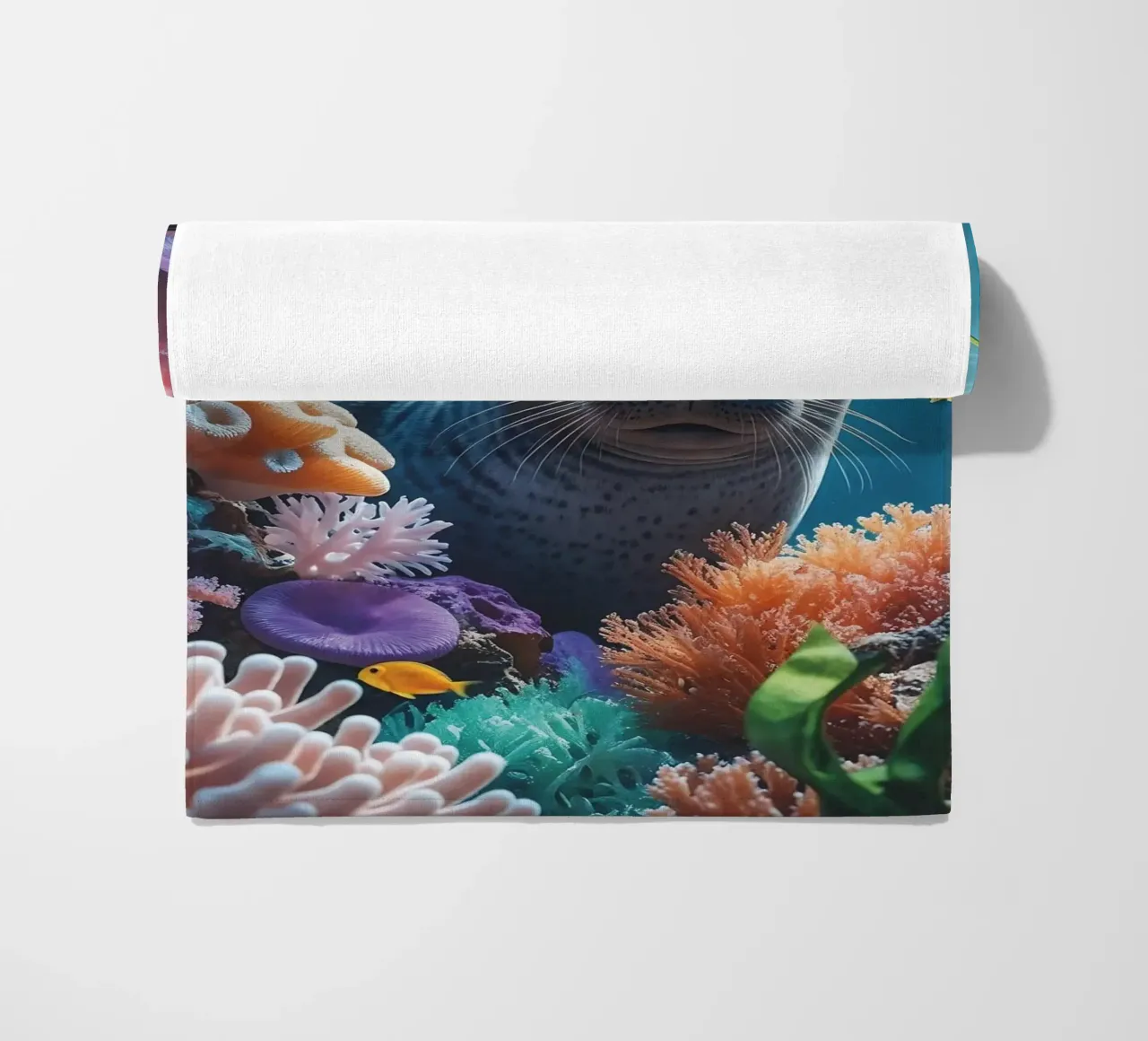 Kegelrobbe | Wo das Licht auf das Meer trifft Strandtuch von Trinkets NL Design Studio