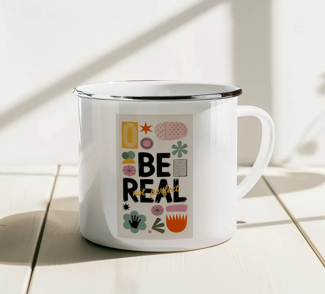BE REAL tazza in smalto da 20 Farben