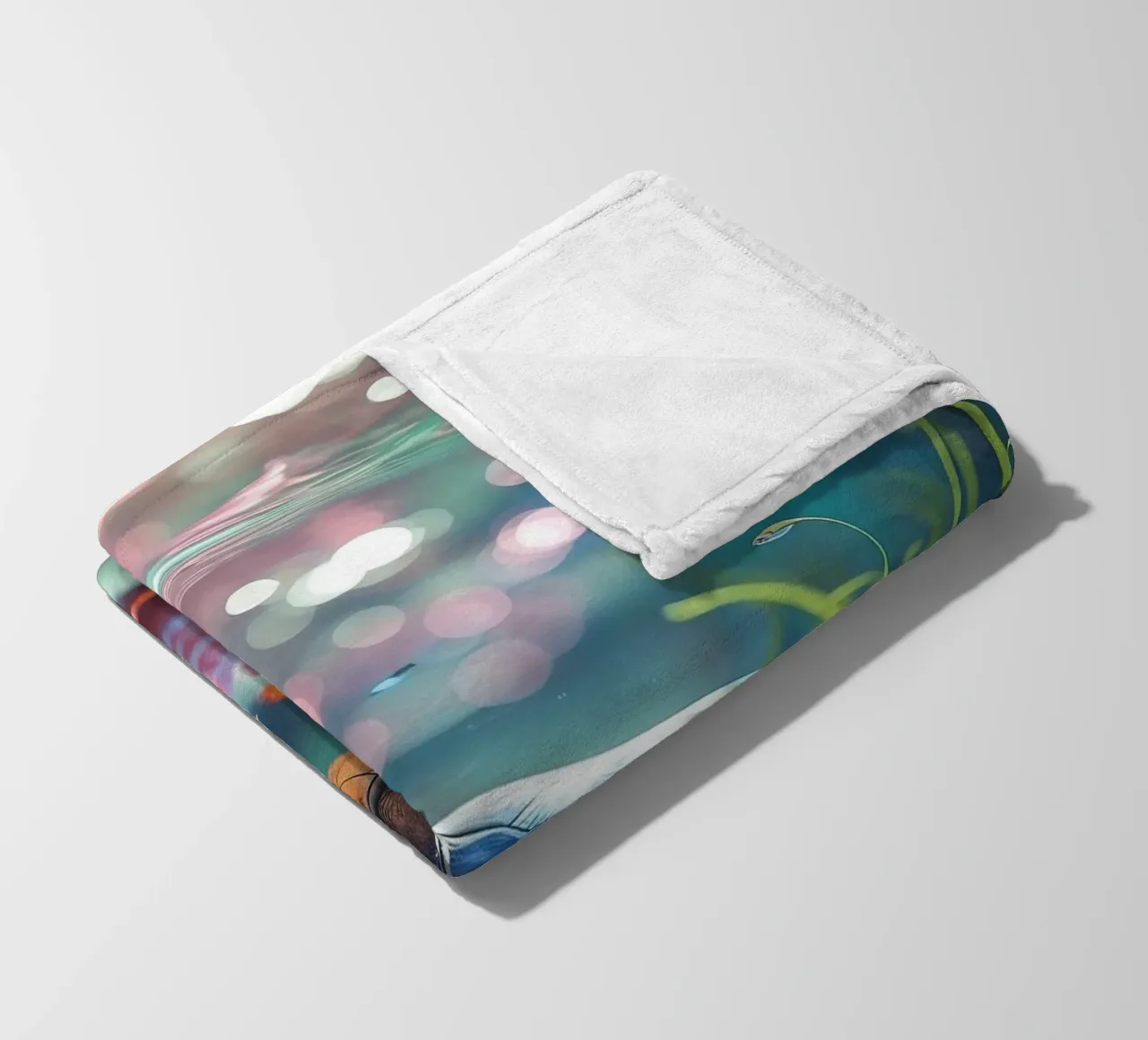 🪸🐢 Sea turtle | Light play in the Coral Reef fleece blanket by Trinkets NL Design Studio