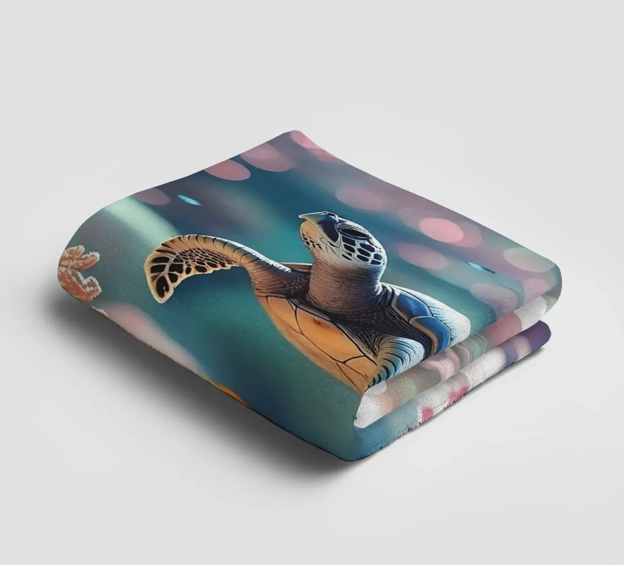 🪸🐢 Sea turtle | Light play in the Coral Reef towel by Trinkets NL Design Studio