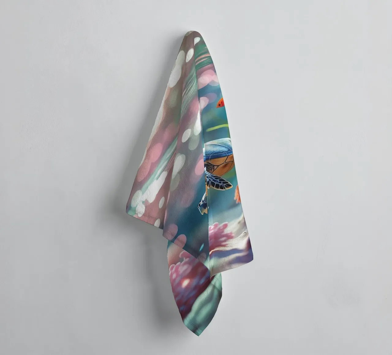 🪸🐢 Sea turtle | Light play in the Coral Reef towel by Trinkets NL Design Studio