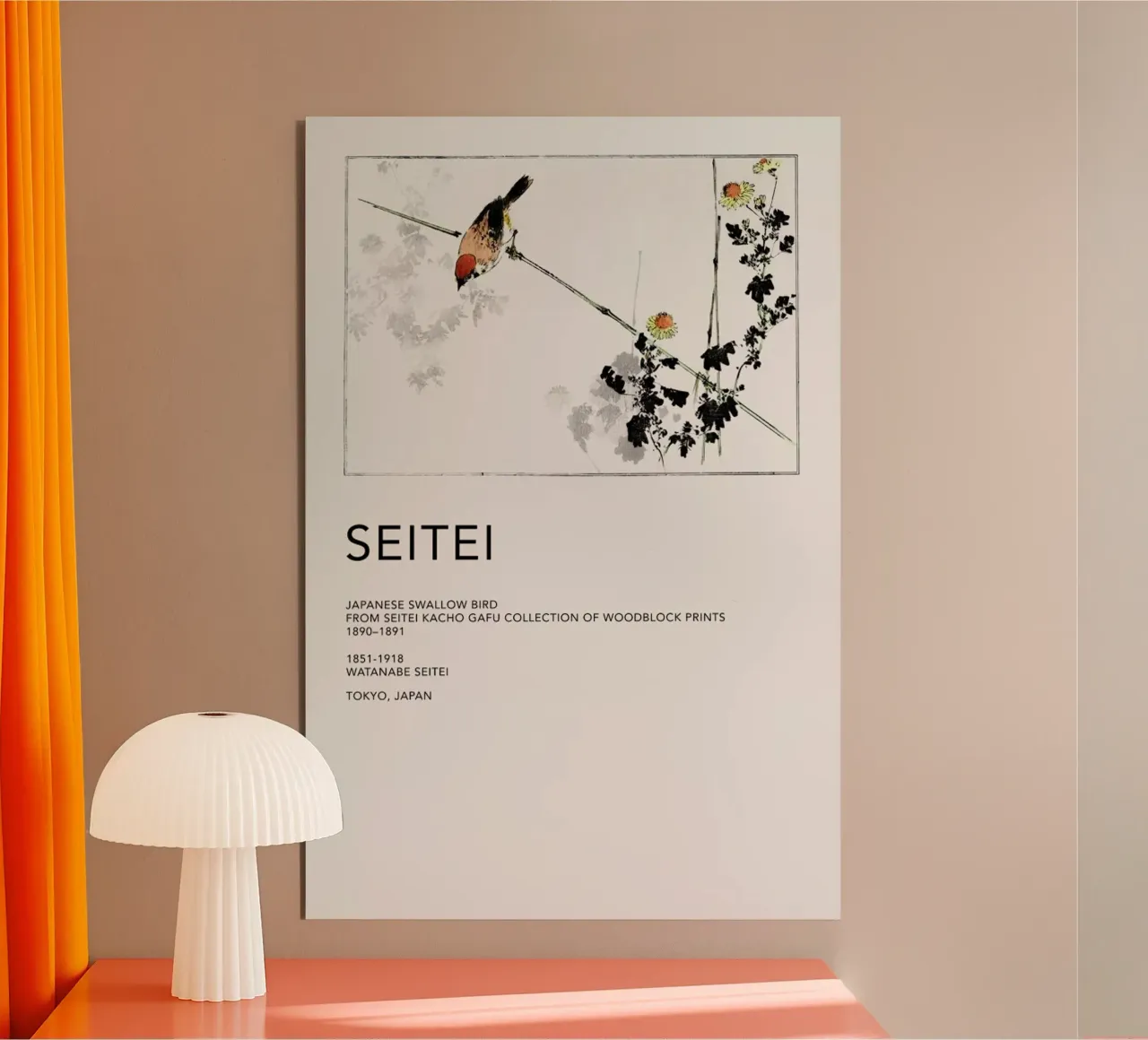 Seitei - Japanese Swallow Bird alu-dibond by Vintage by JUNIQE