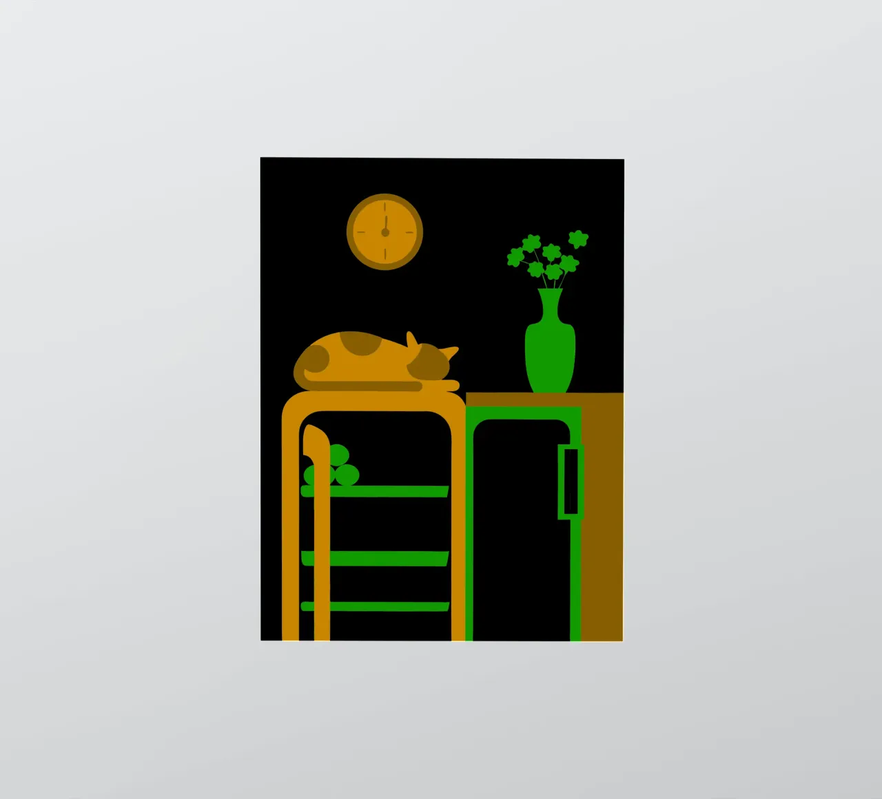 Slapende kat sticker van LOOK DIFFERENT