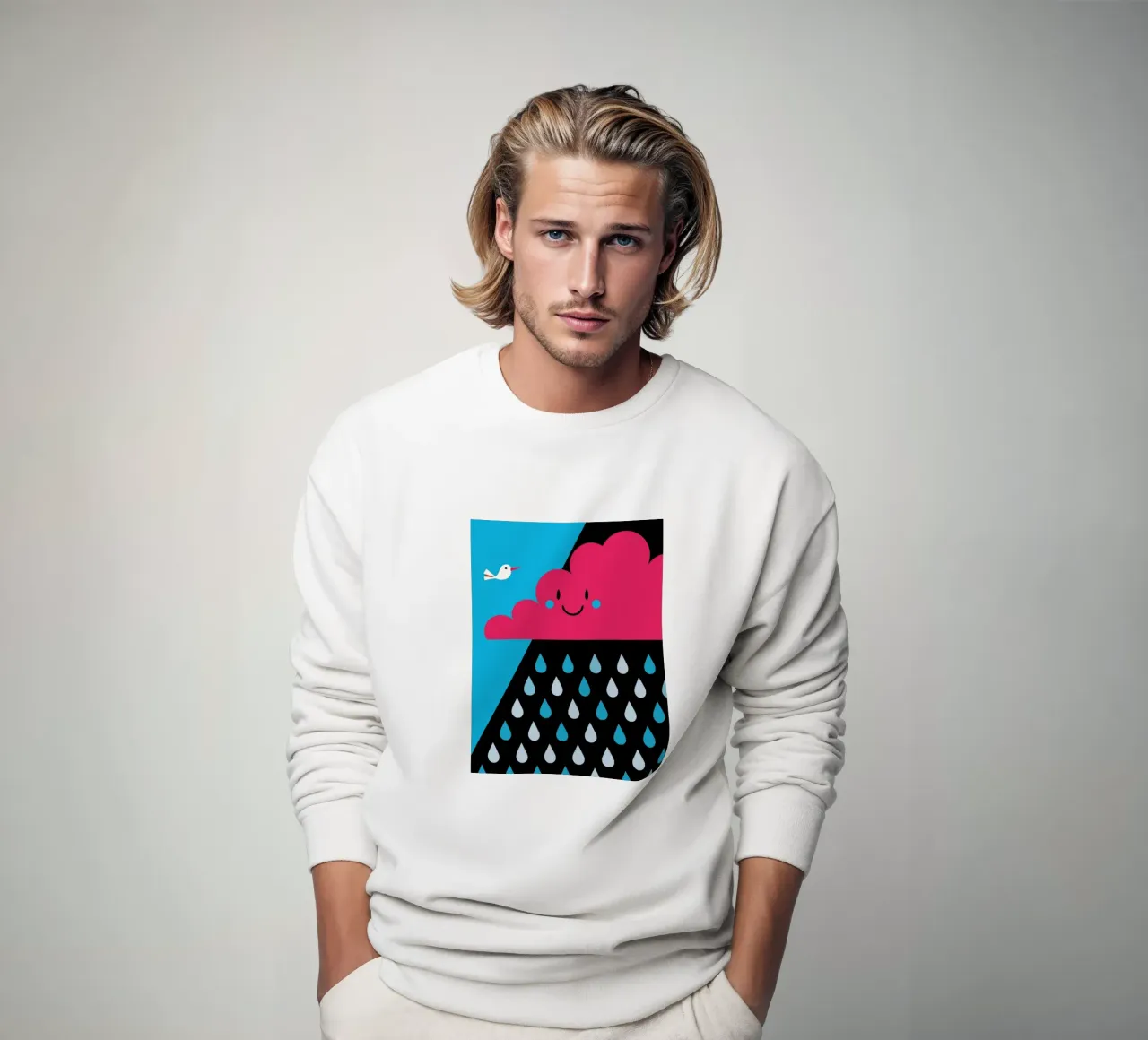 Regenwolken sweatshirt van LOOK DIFFERENT