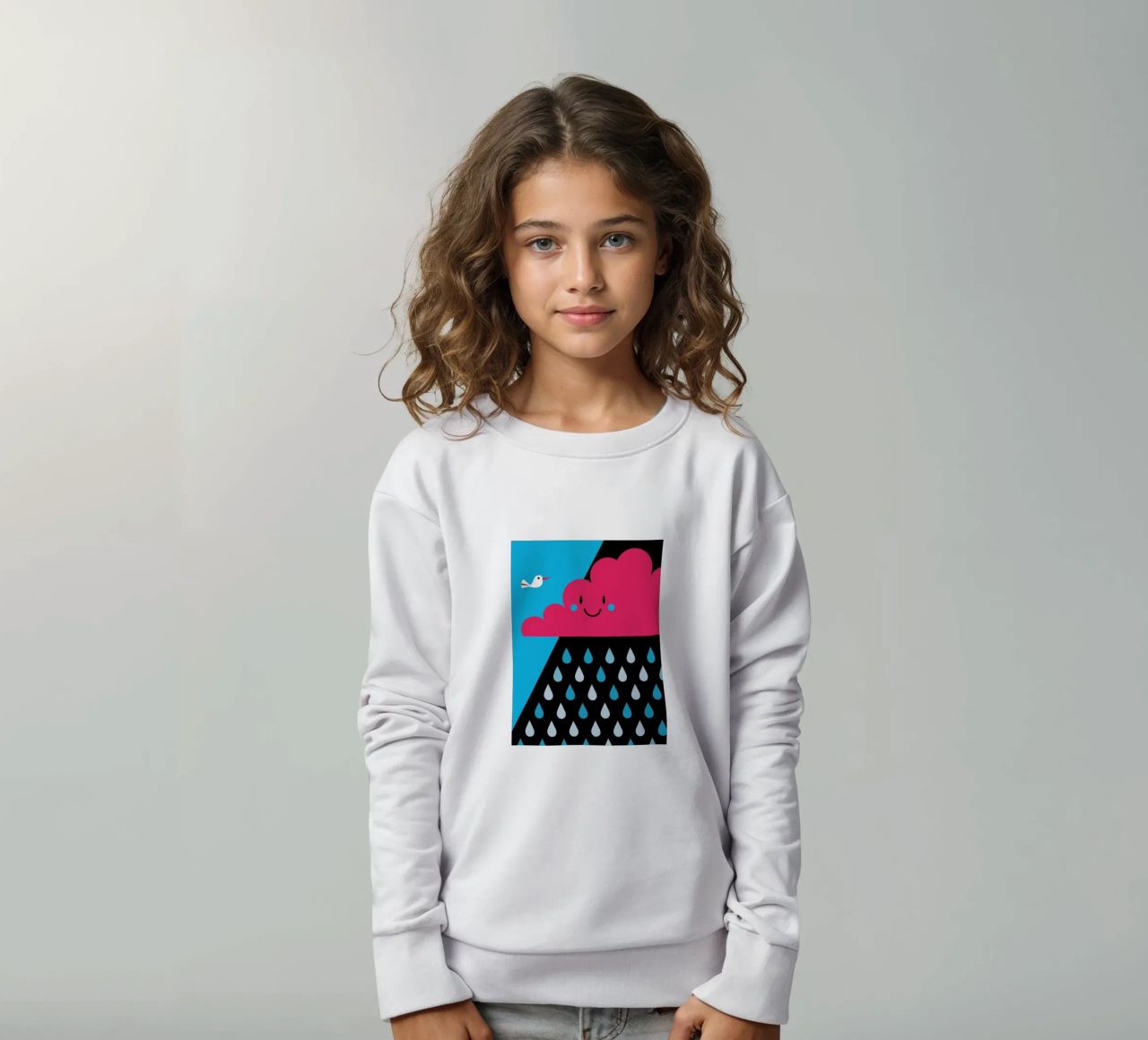 Nuvole di pioggia felpa bambino da LOOK DIFFERENT
