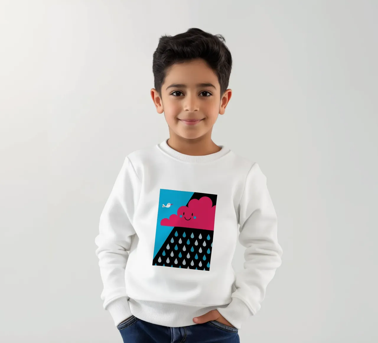 Nubes de lluvia sudadera para niño de LOOK DIFFERENT