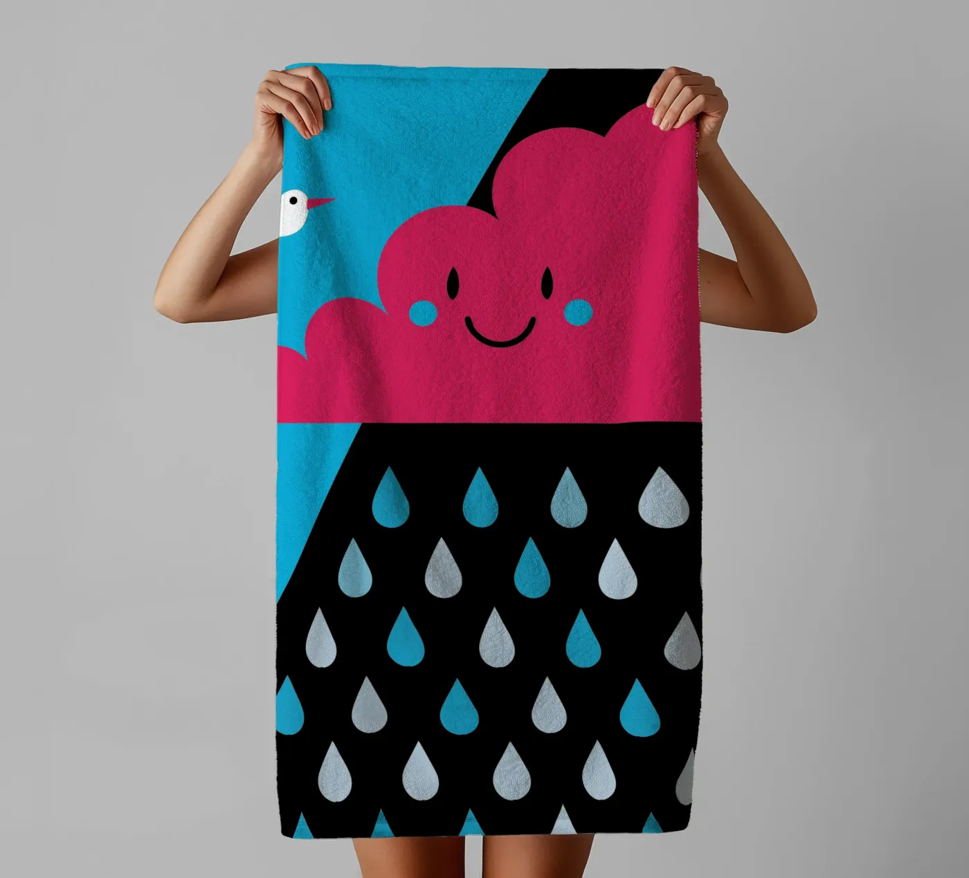 Rain Clouds towel by LOOK DIFFERENT