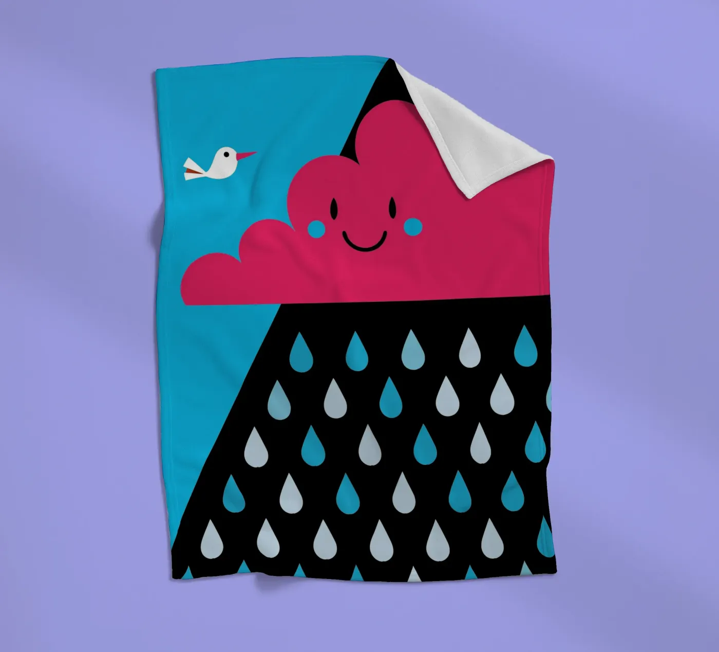 Rain Clouds fleece blanket by LOOK DIFFERENT