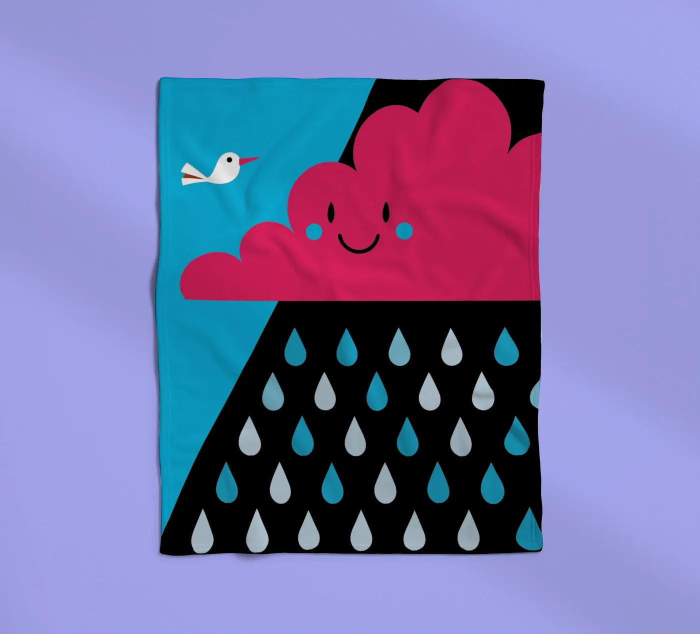 Rain Clouds fleece blanket by LOOK DIFFERENT