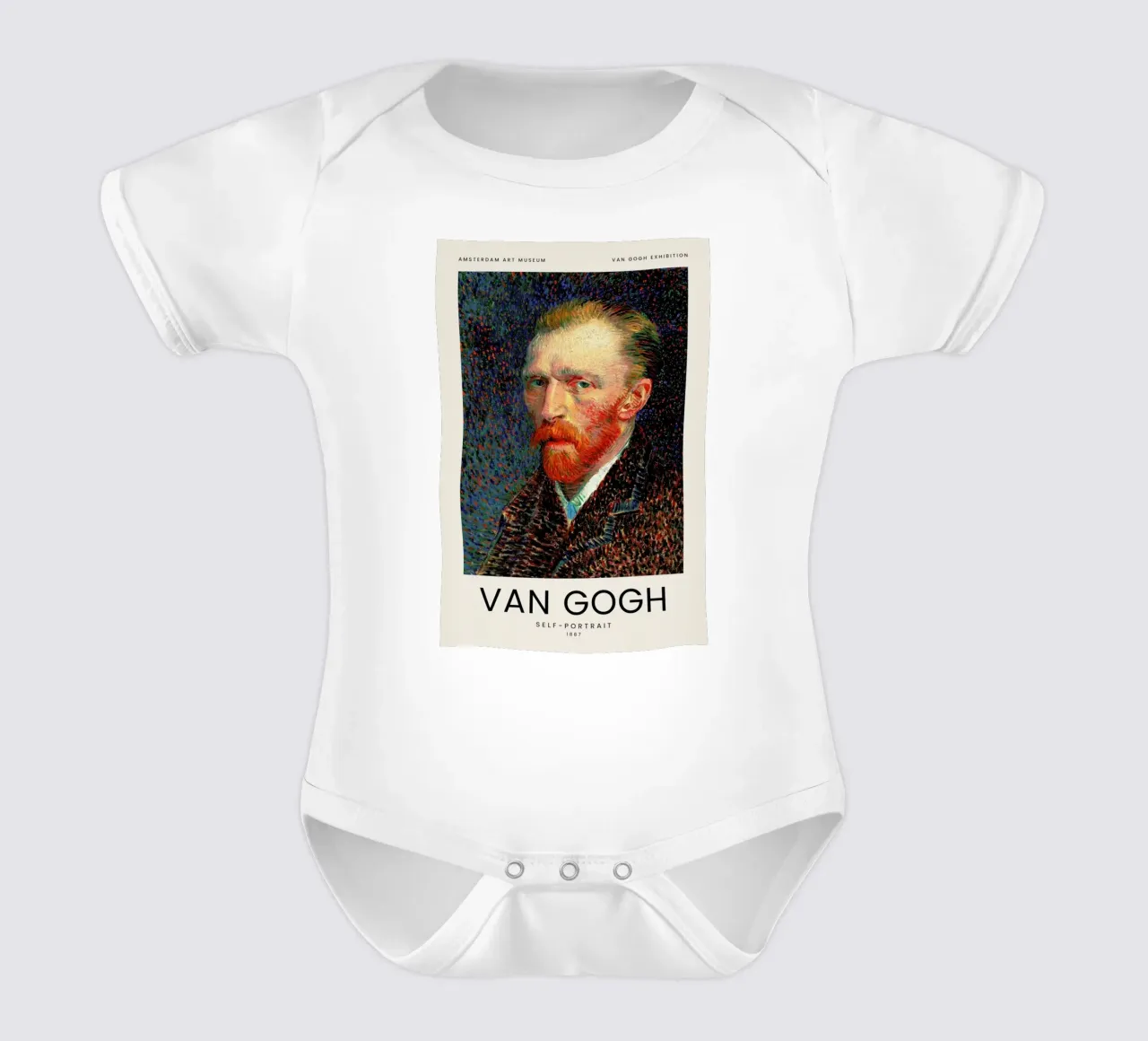van Gogh - Self-Portrait body neonato maniche corte da Vintage by JUNIQE
