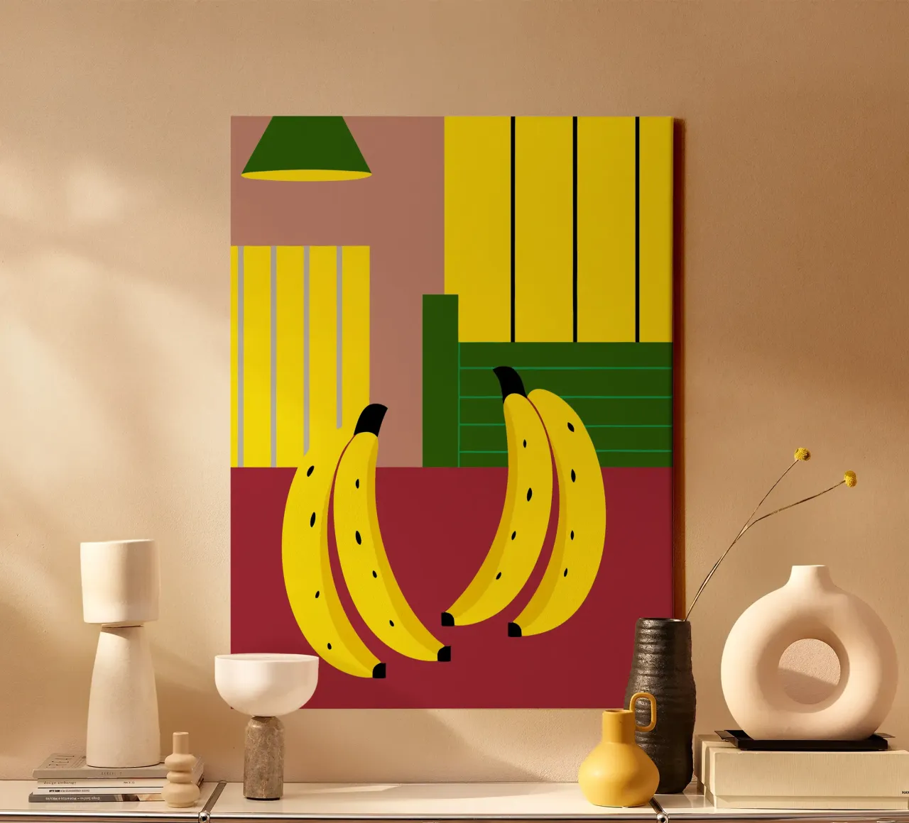 Banana Frutta tela con Cornice a cassetta da LOOK DIFFERENT