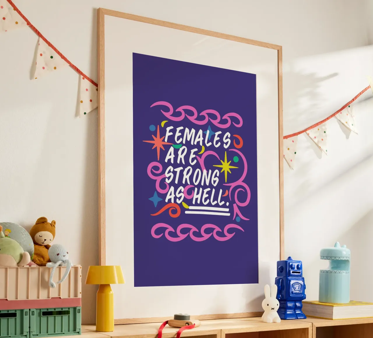 Le femmine sono fortissime. poster con telaio in alluminio da Mariery Young