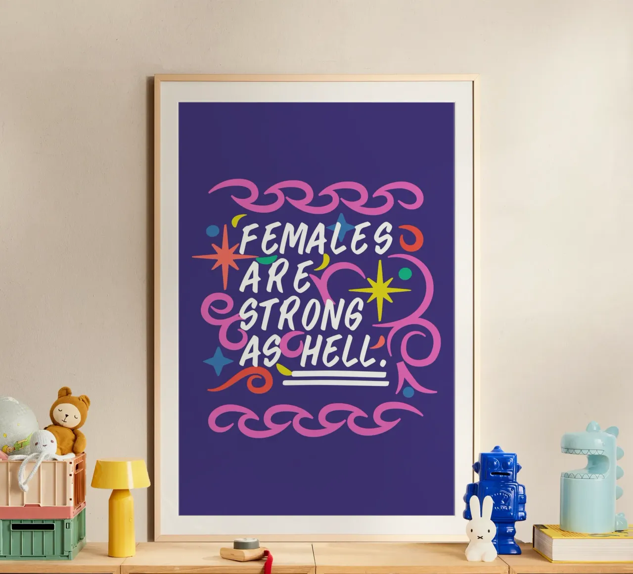 Le femmine sono fortissime. poster con telaio in alluminio da Mariery Young