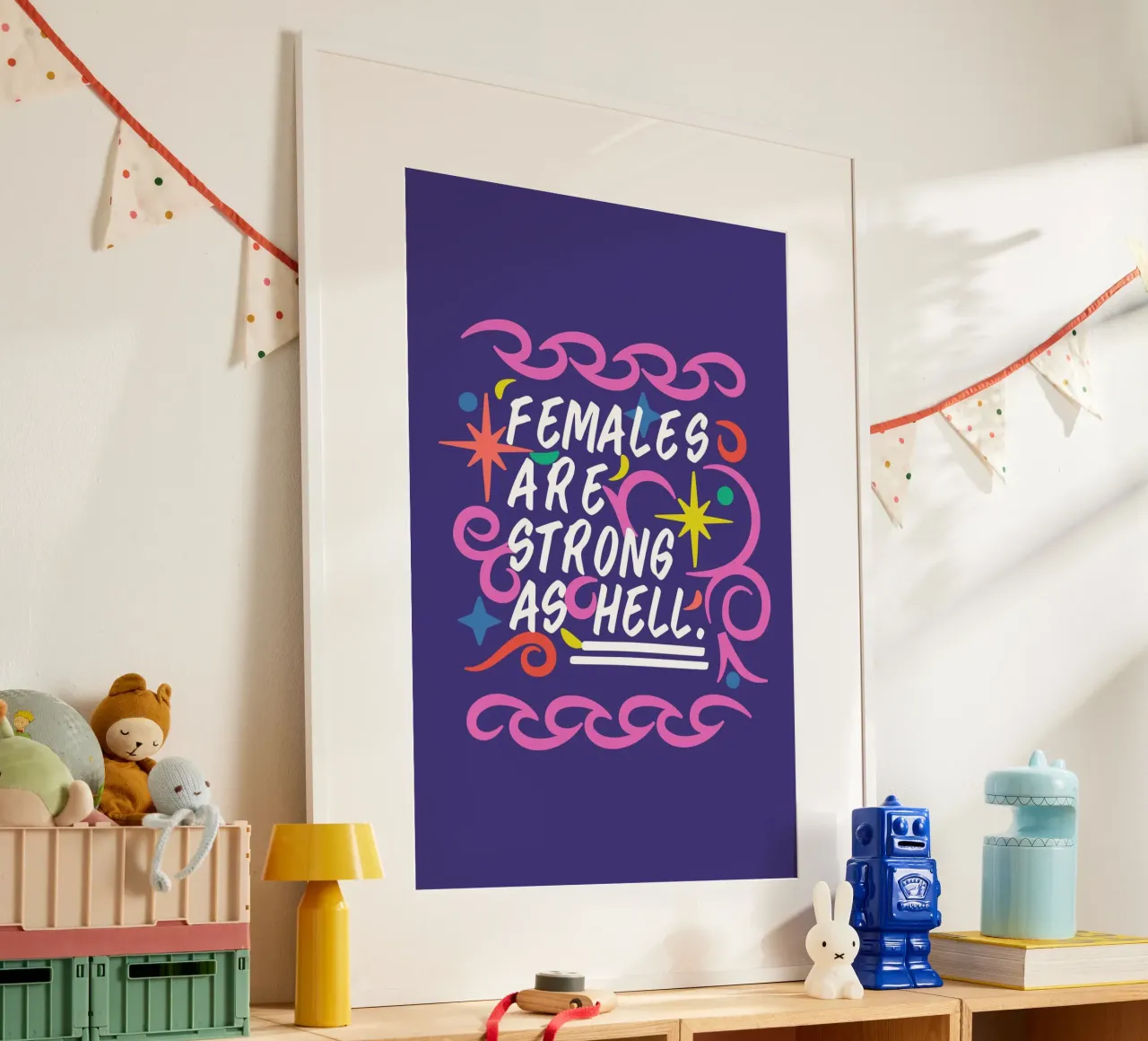 Le femmine sono fortissime. poster con telaio in alluminio da Mariery Young