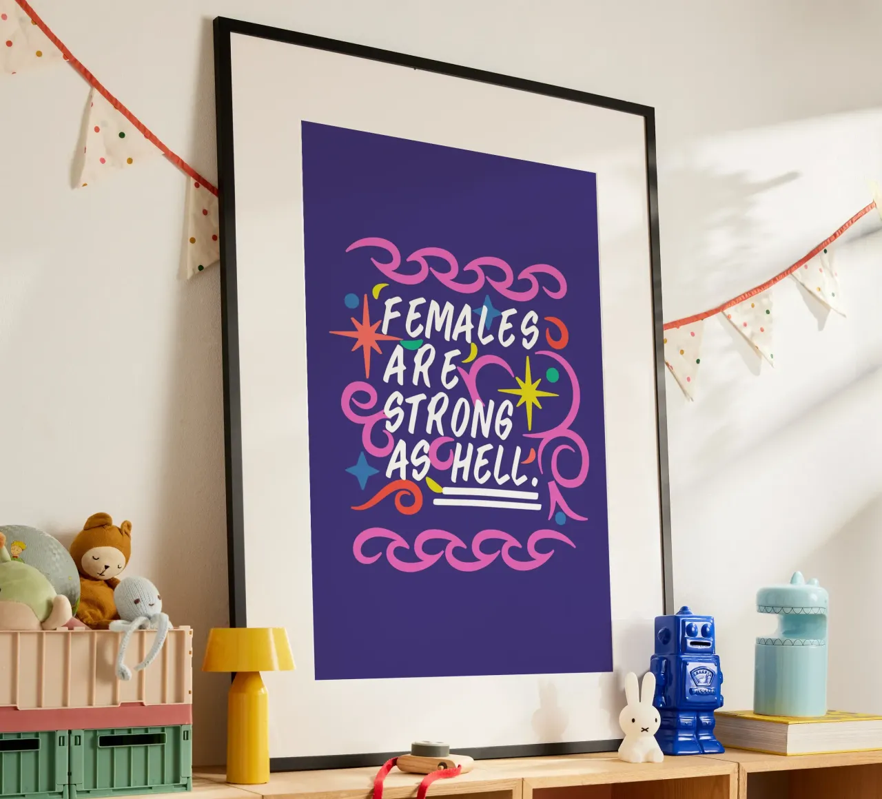 Le femmine sono fortissime. poster con telaio in alluminio da Mariery Young