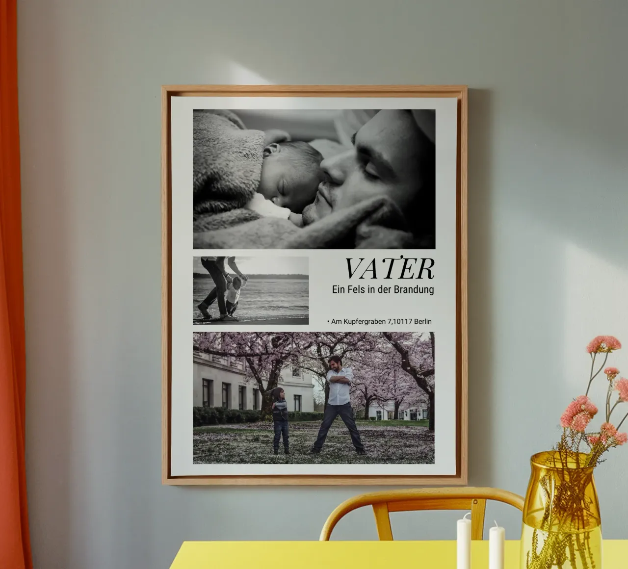 Personalized Photo with Dad canvas with Floater frame by NEWEST CUSTOM SHOP