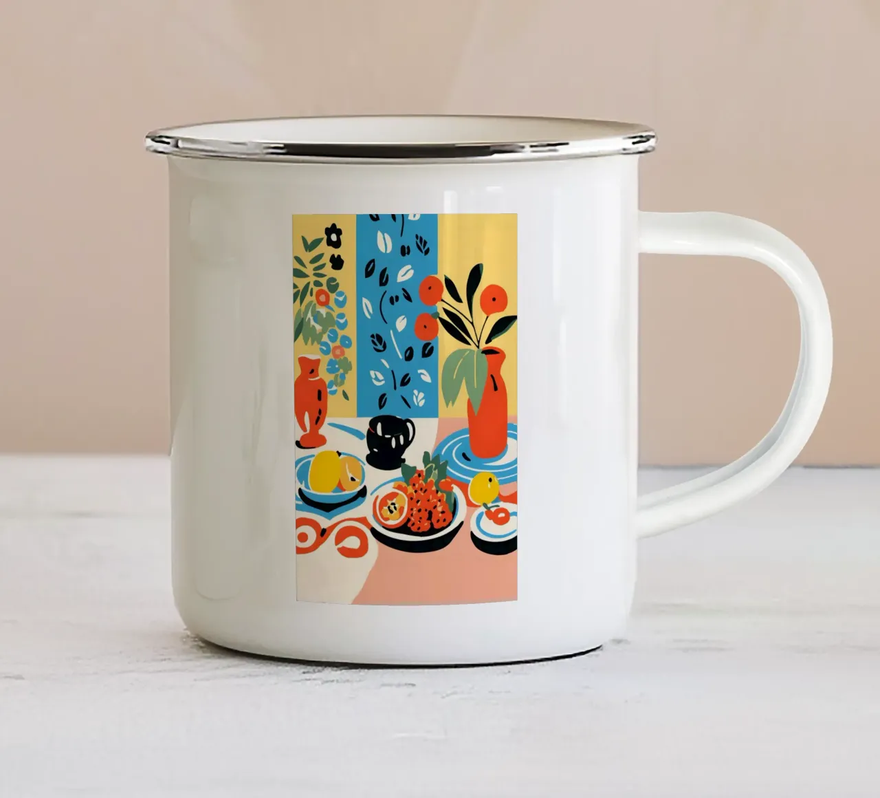 Fruits and vases tazza in smalto da LisaArtes
