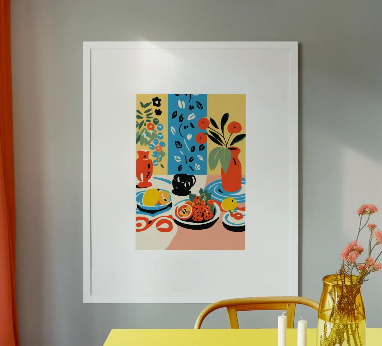 Fruits and vases poster con telaio in plastica da LisaArtes