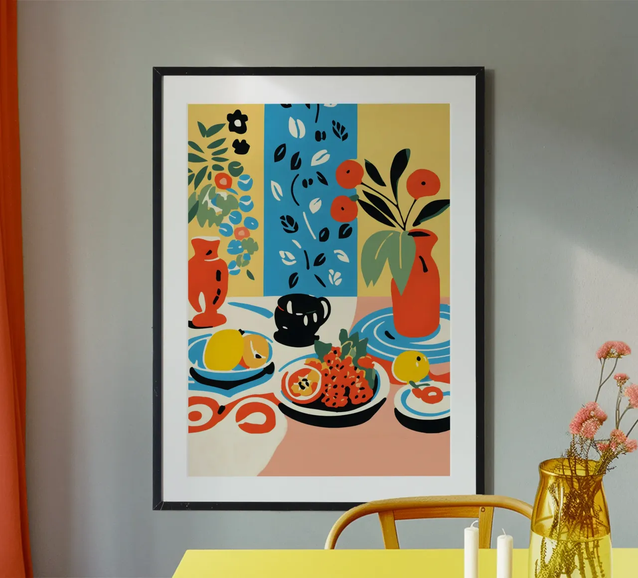 Fruits and vases poster con telaio in plastica da LisaArtes